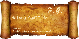 Halasy Győző névjegykártya